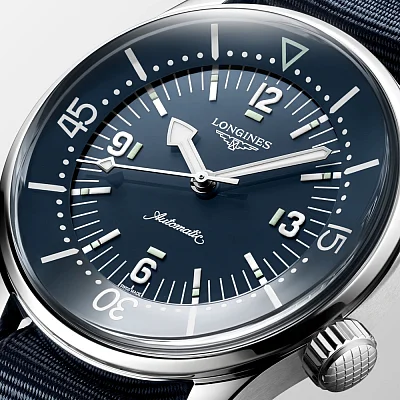 Longines Legend Diver Watch 39 Jubilee Chronometer Blue Dial NATO L3.764.4.90.2