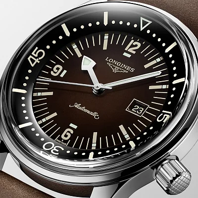 Longines Legend Diver Watch Small Brown Dial L3.374.4.60.0