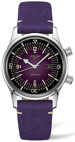 Longines Legend Diver Watch Small Violet Dial L33744900