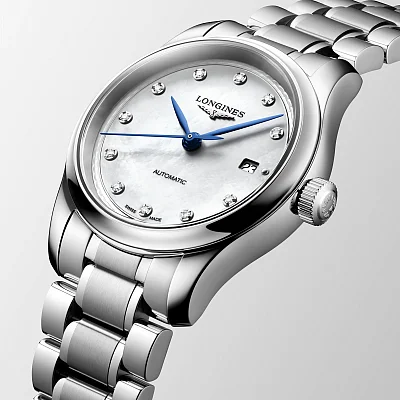 Longines Master Collection Lady 30mm White Pearl Dial Diamonds L2.449.4.87.6