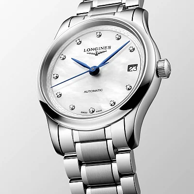 Longines Master Collection Automatic White Pearl 34mm Diamonds L2.450.4.87.6