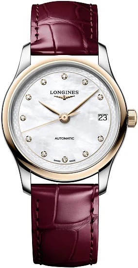 Longines Master Collection Automatic White Pearl Diamonds 34mm Gold Caps 18k L24505892