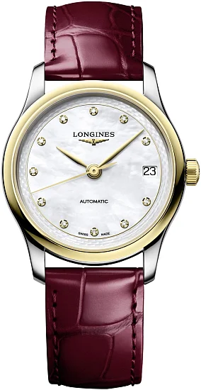 Longines Master Collection Automatic White Pearl Diamonds 34mm Gold Caps 18k L24505872