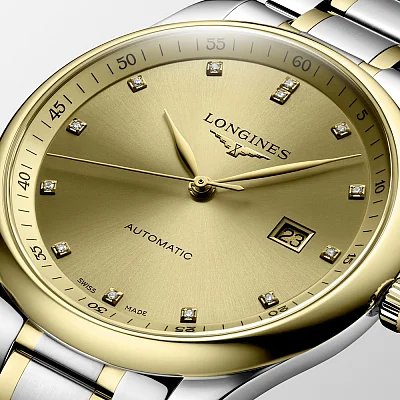Longines Master Collection Diamonds 18k Gold Bezel and Caps L2.893.5.37.7