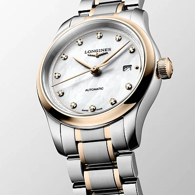 Longines Master Collection Lady 30mm 18k Gold Bezel and Caps Diamonds L2.449.5.89.7