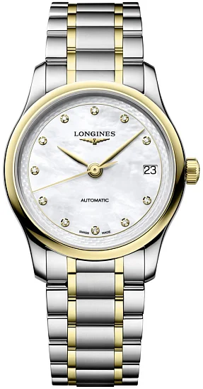 Longines Master Collection Lady 34mm 18k Gold Bezel and Caps Diamonds L24505877