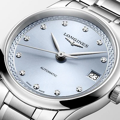 Longines Master Collection Lady 34mm Ice Blue Dial Diamonds L2.450.4.97.6