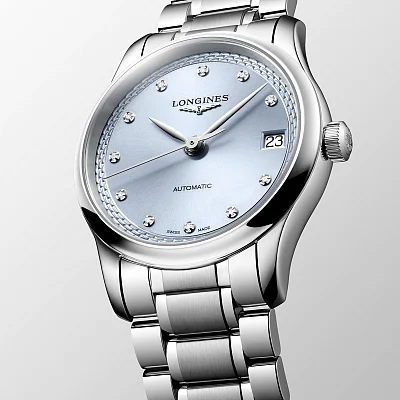 Longines Master Collection Lady 34mm Ice Blue Dial Diamonds L2.450.4.97.6