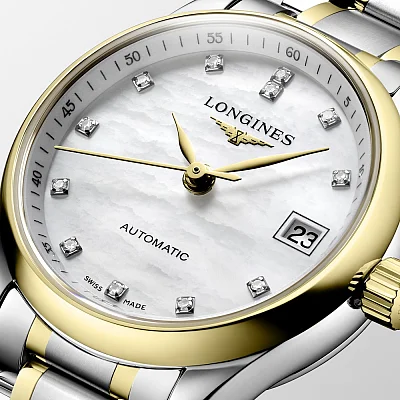 Longines Master Collection Lady Diamonds 18k Gold Bezel and Caps L2.128.5.87.7