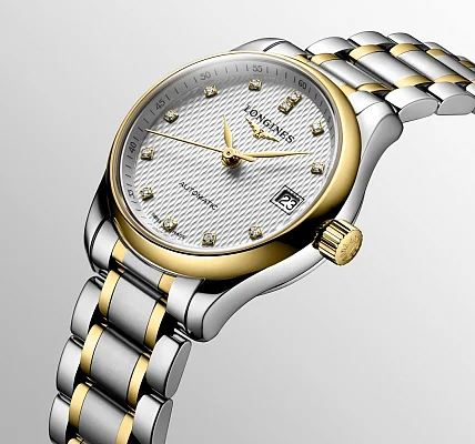 Longines Master Collection Lady Diamonds 18k Gold Bezel and Caps L2.128.5.77.7