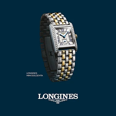 Longines Mini DolceVita Diamonds 18k Gold Caps L5.200.5.78.7