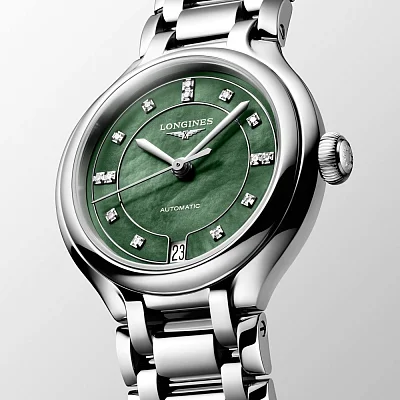 Longines PrimaLuna Automatic Diamonds Green Dial L8.124.4.07.6
