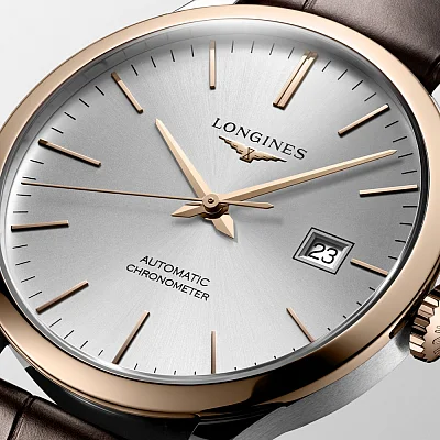 Longines Record COSC Chronometer 18k Gold Caps L2.821.5.72.2
