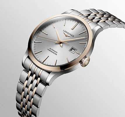 Longines Record COSC Chronometer 18k Gold Caps L2.821.5.72.7