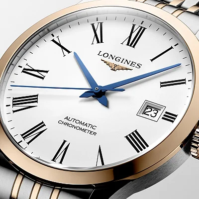 Longines Record COSC Chronometer 18k Gold Caps L2.820.5.11.7