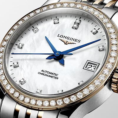 Longines Record Lady COSC Chronometer Diamonds 18k Gold Caps L2.320.5.89.7