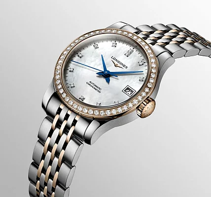 Longines Record Lady COSC Chronometer Diamonds 18k Gold Caps L2.320.5.89.7