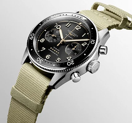 Longines Spirit Flyback Chronograph COSC Chronometer NATO L3.821.4.53.9
