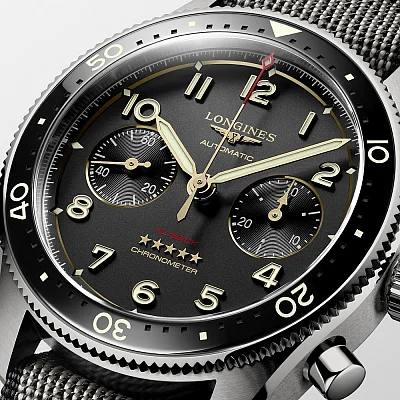 Longines Spirit Flyback Chronograph COSC Chronometer Titanium NATO L3.821.1.53.2