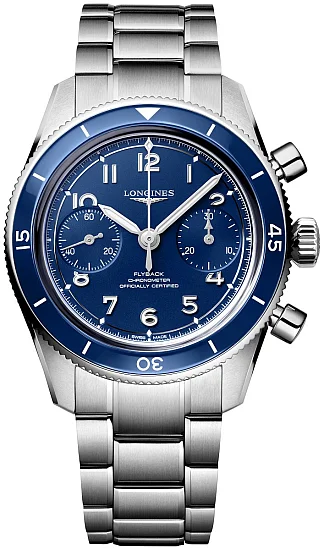 Longines Spirit Pilot Flyback Column-Wheel Chronograph COSC Chronometer Mechanical 395mm Blue L37214936