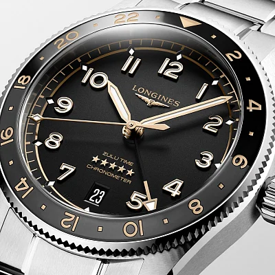 Longines Spirit Zulu Time 39mm GMT COSC Chronometer L3.802.4.50.6