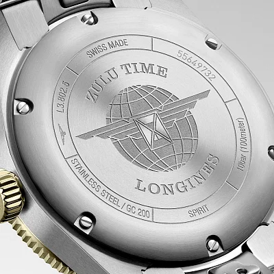 Longines Spirit Zulu Time 39mm GMT COSC Chronometer 18k Gold Bezel L3.802.5.53.6