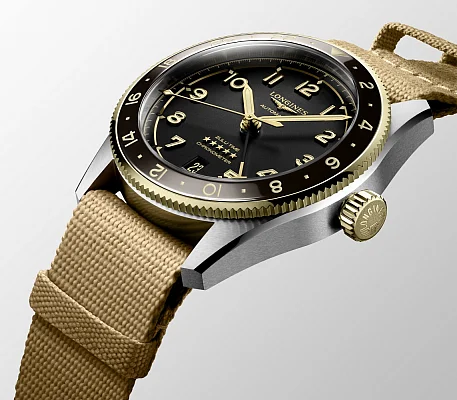 Longines Spirit Zulu Time 39mm GMT COSC Chronometer 18k Gold Bezel L3.802.5.53.9