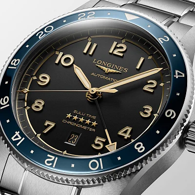 Longines Spirit Zulu Time 42mm GMT COSC Chronometer L3.812.4.60.6