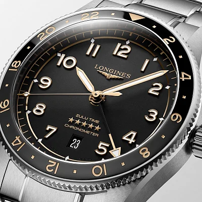 Longines Spirit Zulu Time 42mm GMT COSC Chronometer L3.812.4.50.6
