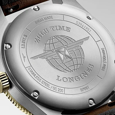 Longines Spirit Zulu Time 42mm GMT COSC Chronometer 18k Gold Bezel L3.812.5.53.2