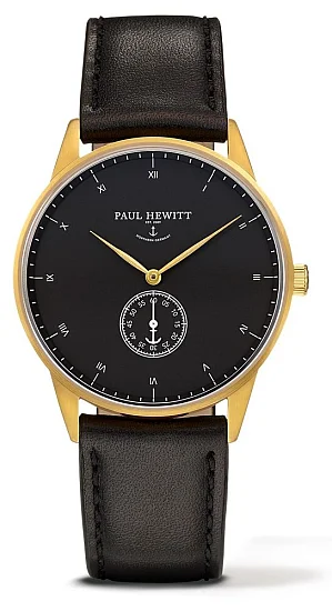 Paul Hewitt Signature Line Gold Black Sea Leather Black PH-M1-G-B-2M