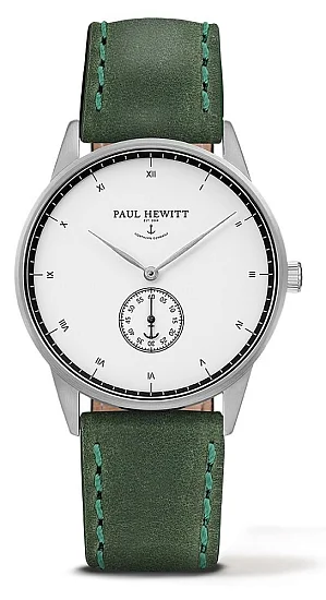 Paul Hewitt Signature Line Silver White Ocean Leather Green PH-M1-S-W-12M