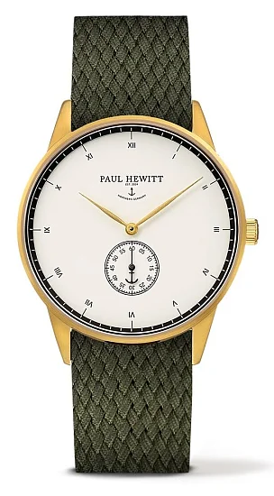 Paul Hewitt Signature Line Gold White Ocean Perlon Olive Green PH-M1-G-W-20M