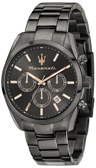 Maserati Attrazione Black Dial Black Bracelet Chrono R8853151001