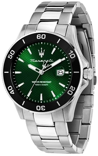Maserati Competizione Green Dial Steel Bracelet R8853100038