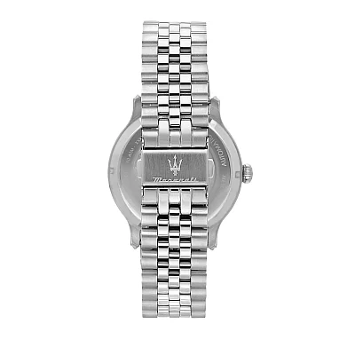 Maserati Epoca Automatic Black Skeleton Dial Steel Bracelet R8823118015