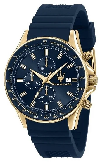 Maserati Sfida Blue Dial Blue Rubber Strap R8871640004