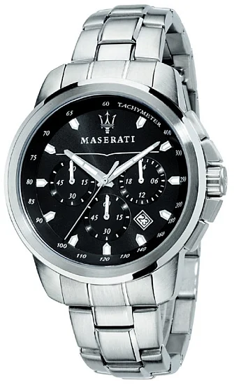 Maserati Successo Black Dial Steel Bracelet R8873621001
