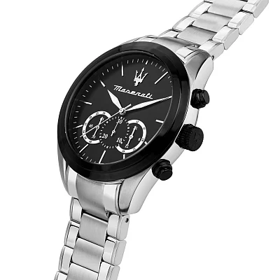 Maserati Traguardo Silver Bracelet Black Dial Set R8873612062