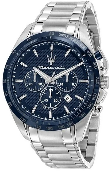 Maserati Traguardo Steel Bracelet Blue Dial Chrono R8873612043
