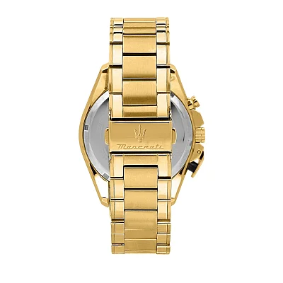Maserati Traguardo Semi-Skeleton Dial Yellow Gold PVD Bracelet Chrono R8873612058