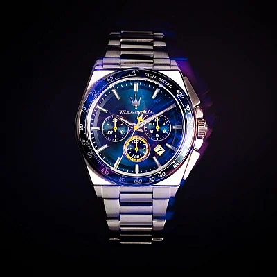 Maserati Velocita Blue Dial Steel Bracelet Chrono Set R8873652001