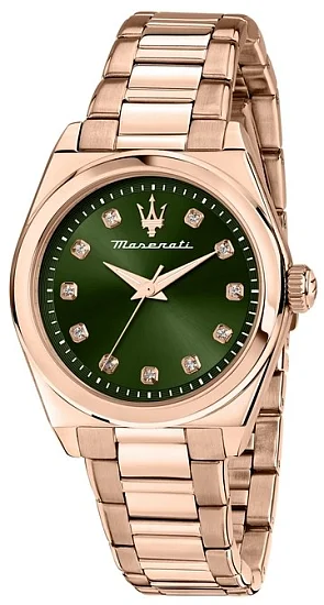 Maserati Velocita Lady Rose Gold PVD Green Dial R8853152501