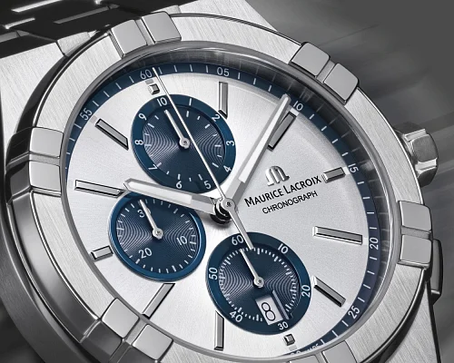 Maurice Lacroix Aikon Gent Chronograph Quartz Steel Blue Panda AI1118-SS002-230-1