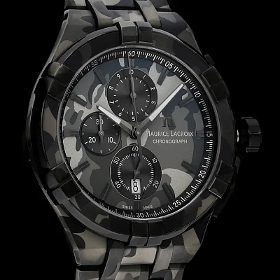 Maurice Lacroix Aikon Gent Chronograph Quartz Steel Camouflage Limited Edition Set AI1018-PVB02-336-1