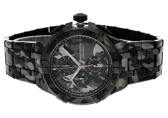 Maurice Lacroix Aikon Gent Chronograph Quartz Steel Camouflage Limited Edition Set AI1018-PVB02-336-1
