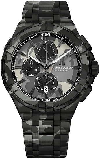 Maurice Lacroix Aikon Gent Chronograph Quartz Steel Camouflage Limited Edition Set AI1018-PVB02-336-1