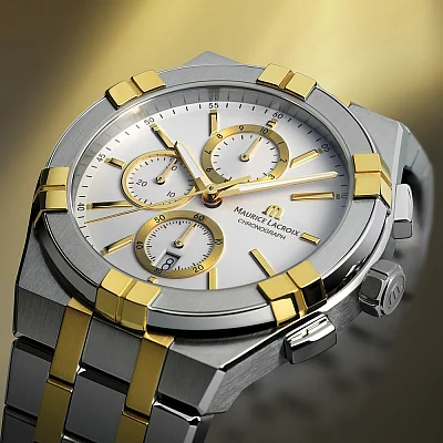 Maurice Lacroix Aikon Gent Chronograph Quartz Yellow Gold PVD AI1118-PVY03-130-1