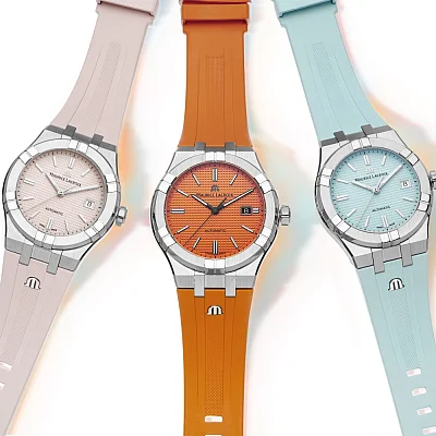 Maurice Lacroix Aikon Unisex Date 39mm Automatic Steel Summer Edition Set AI6007-SS00F-530-E
