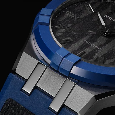 Maurice Lacroix Aikonic Gent Date 43mm Automatic Blue Ceramic Bezel AC6008-SSL40-330-4